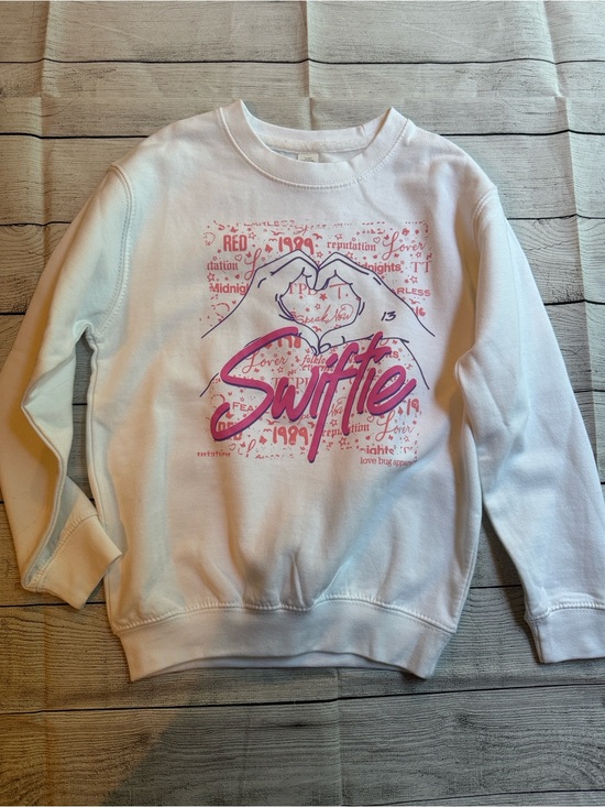 Other - Taylor Swift White Sweatshirt with Pink 'Swiftie' Graphic size Small
